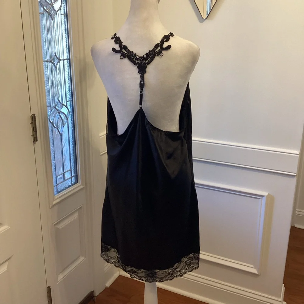 Sleek Black Lace Chemise